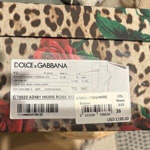 Dolce & Gabbana Jersey Ankle Boots-Red Roses and Leopard 38